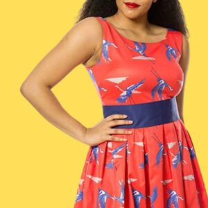 NWT Lindy Bop Lana Dress in Cranes